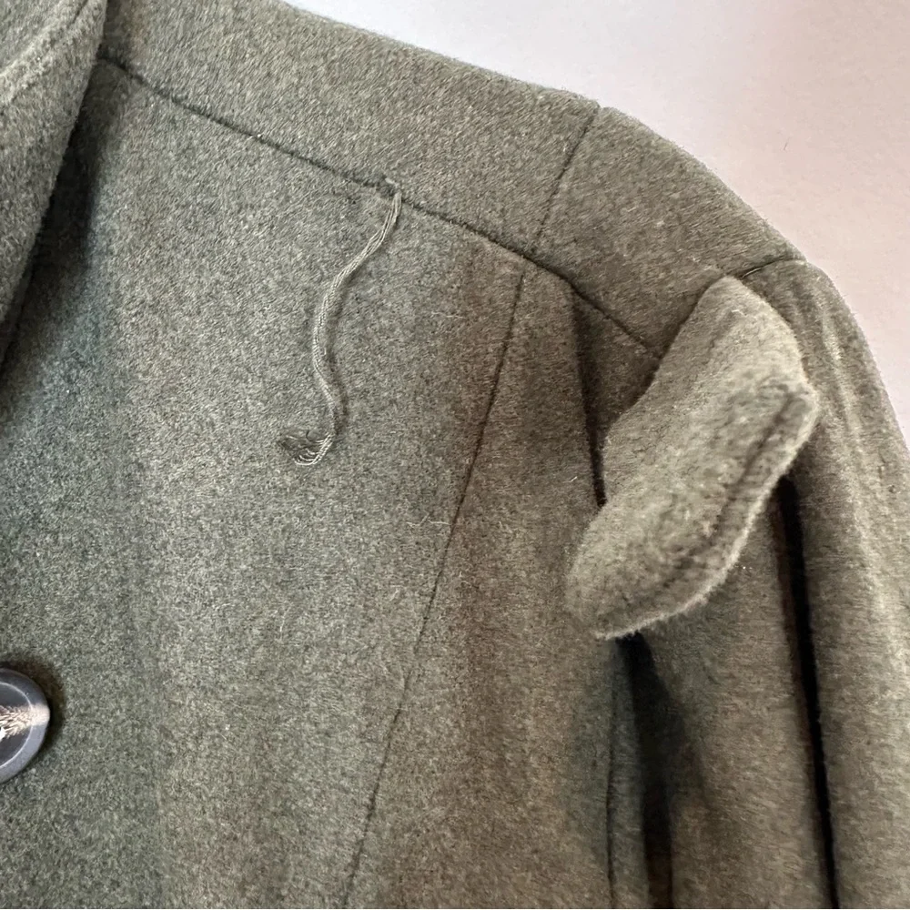 Torrid Olive Wool Military Fit Flare Trench Coat Size 4 - Picture 7 of 11